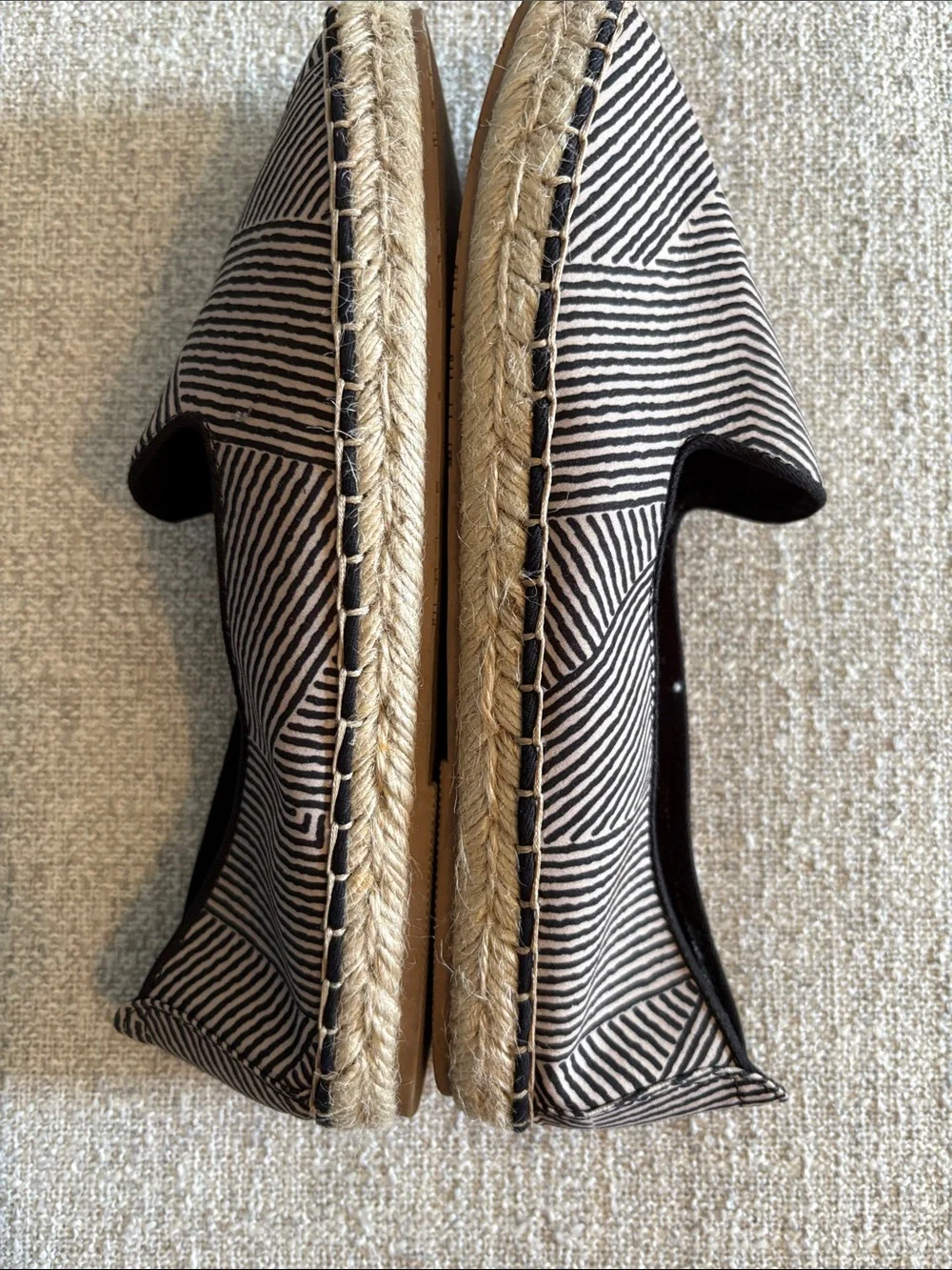 DV by Dolce Vita Black & Cream Striped Geometric Espadrilles